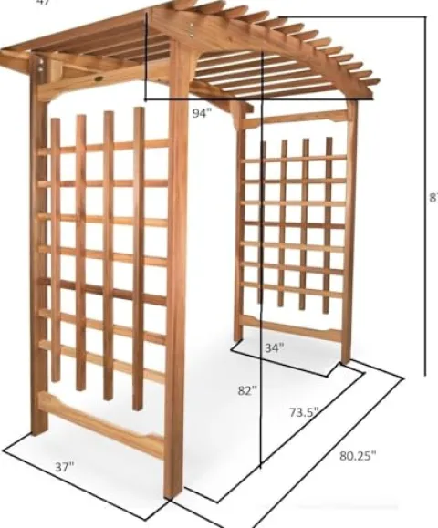 All Things Cedar 8-Ft Garden Arbor Trellis for Climbing Plants Natural