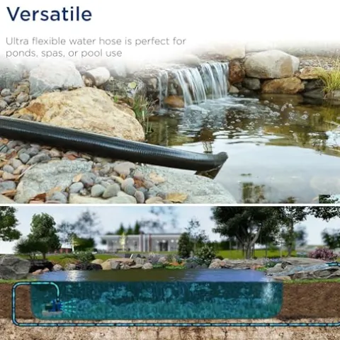 Alpine Corporation 100′ PVC Ultra-Flex Hose 3″ Inside Diameter Black