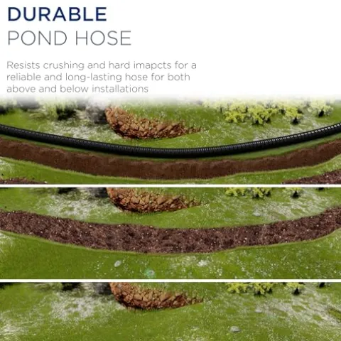 Alpine Corporation 100′ PVC Ultra-Flex Hose 3″ Inside Diameter Black