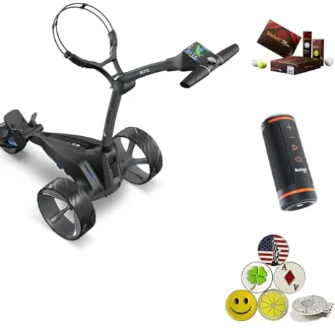 AMBA7 M5 GPS DHC Electric Caddy Cart Bundle with Accessories Black