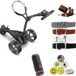 AMBA7 M5 GPS DHC Electric Caddy Cart Bundle Black