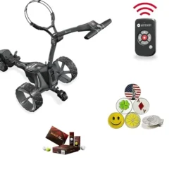 AMBA7 M7 Remote DHC Electric Caddy Cart Bundle with Holders Black