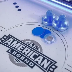 American Legend 72″ Austin Air Hockey Table LED Rails Modern Walnut Finish Electronic Scoring Grey