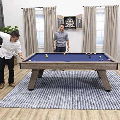 American Legend Brookdale 90” Billiard Table with Rustic Wood Finish Blue