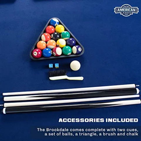 American Legend Brookdale 90” Billiard Table with Rustic Wood Finish Blue