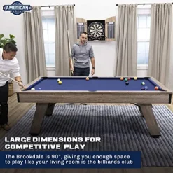 American Legend Brookdale 90” Billiard Table with Rustic Wood Finish Blue