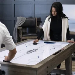 American Legend Brookdale Air-Powered Hockey Table with Rustic Wood Grain Finish Brown