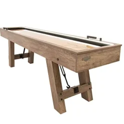 American Legend Brookdale 9’ LED Light Up Shuffleboard Table with Bowling Brown