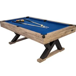 American Legend Kirkwood 84” Billiard Table Rustic Blond Finish Blue