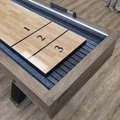 American Legend Kirkwood 9’ LED Light Up Shuffleboard Table with Bowling