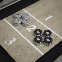 American Legend Stonebridge 9’ LED Light Up Shuffleboard Table with Bowling Stonebridge