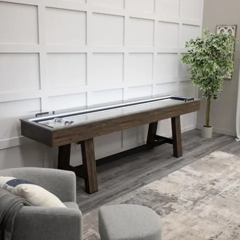 American Legend Stonebridge 9’ LED Light Up Shuffleboard Table with Bowling Stonebridge