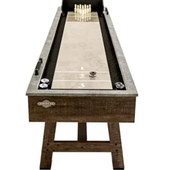 American Legend Stonebridge 9’ LED Light Up Shuffleboard Table with Bowling Stonebridge