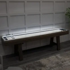 American Legend Stonebridge 9’ LED Light Up Shuffleboard Table with Bowling Stonebridge