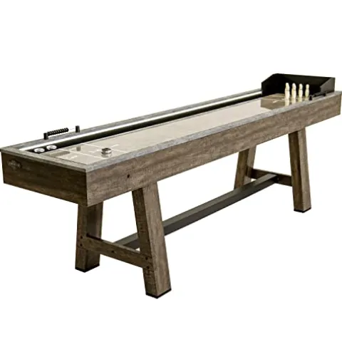 American Legend Stonebridge 9’ LED Light Up Shuffleboard Table with Bowling Stonebridge