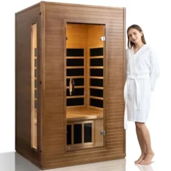 Amocane 2 Person Infrared Sauna Room with Bluetooth and Color Lights