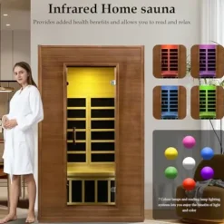 amocane Infrared Sauna 1-2 Person Cedar Wood with Bluetooth
