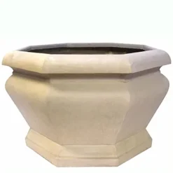 Anderson Teak Jardienere Large Octagonal Planter White Teak Natural