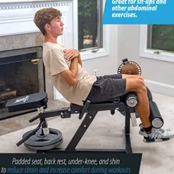 ANYTHING SPORTS Heavy Duty Adjustable Leg Extension and Curl Machine 2.0 Black