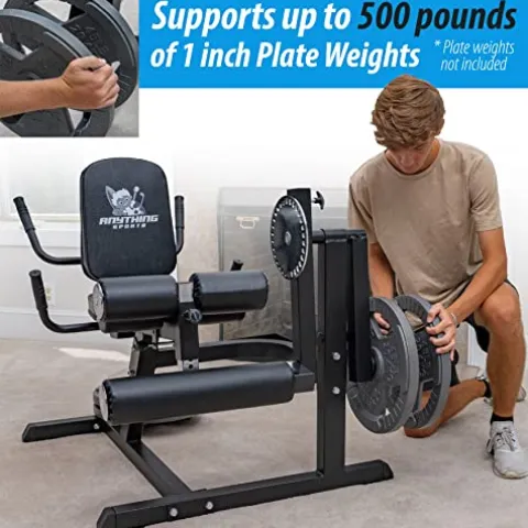 ANYTHING SPORTS Heavy Duty Adjustable Leg Extension and Curl Machine 2.0 Black