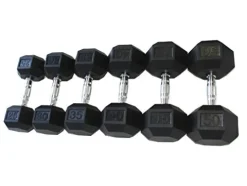 Apollo Athletics Rubber Dumbbell Set 5-50 lb Black