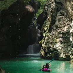 AQUA BOUND Tango Fiberglass Bent Shaft 2-Piece Kayak Paddle GreenTide