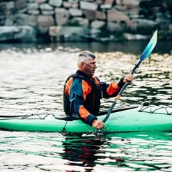 AQUA BOUND Tango Fiberglass Bent Shaft 2-Piece Kayak Paddle GreenTide