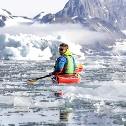 AQUA BOUND Whiskey Fiberglass Straight Shaft 4-Piece Kayak Paddle Fuego