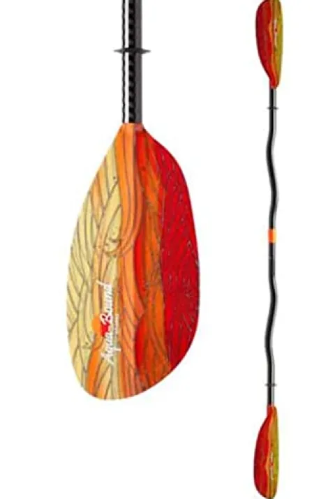 AQUA BOUND Whiskey Fiberglass Bent Shaft 2-Piece Kayak Paddle Fuego