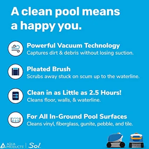 Aqua Products Sol Robotic Pool Cleaner for Inground Pools up to 36ft Multi-Colored