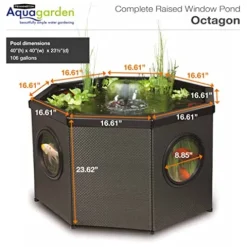 Aquagarden Complete Raised Window Pond Kit – Octagon Mocha