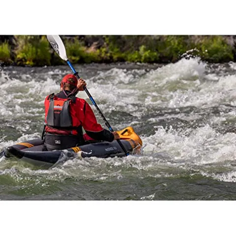 AQUAGLIDE McKenzie 105 Inflatable Kayak – 1 Person Whitewater Kayak Navy