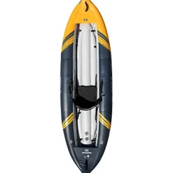 AQUAGLIDE McKenzie 105 Inflatable Kayak – 1 Person Whitewater Kayak Navy