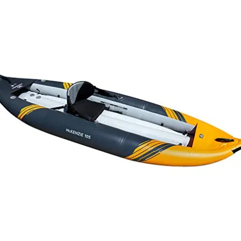 AQUAGLIDE McKenzie 105 Inflatable Kayak – 1 Person Whitewater Kayak Navy