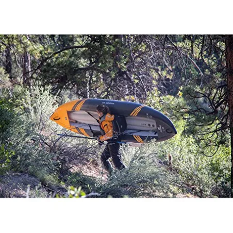 AQUAGLIDE McKenzie 105 Inflatable Kayak – 1 Person Whitewater Kayak Navy