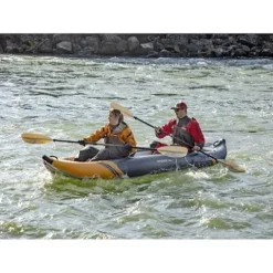 AQUAGLIDE McKenzie 125 Inflatable Kayak – 2 Person Whitewater Kayak Navy