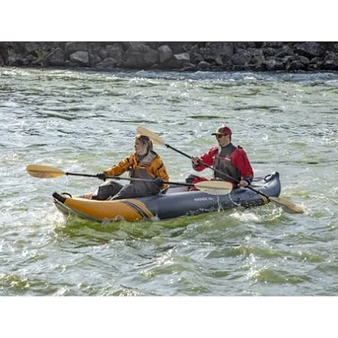 AQUAGLIDE McKenzie 125 Inflatable Kayak – 2 Person Whitewater Kayak Navy
