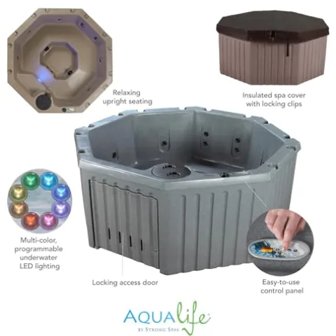 Aqualife by Strong Spas Invi Hot Tub 5-Person LED USA Cobblestone