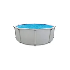 Aquarian Fuzion 24 Ft x 52 in Round Above Ground Swimming Pool Backyard Framed Pool Kit Gray