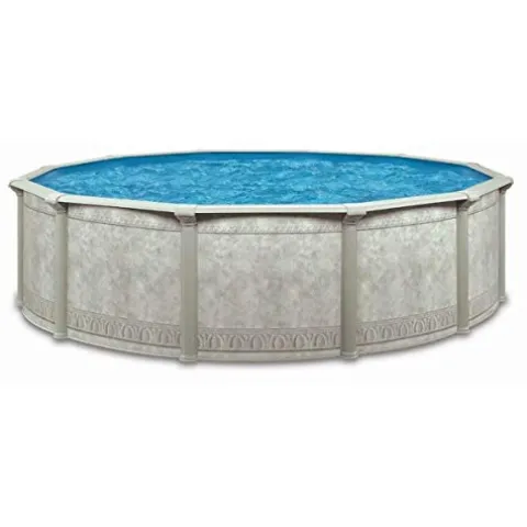 Aquarian Pools Round Steel Above Ground Swimming Pool Khaki