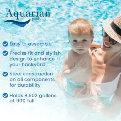 Aquarian Pools Venetian Steel Above Ground Swimming Pool Gray