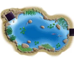 Aquascape Complete Waterfall Kit with 16 Feet Stream Medium Black