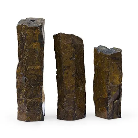 Aquascape Mongolian Basalt Stone Fountain Columns Set of 3 Natural
