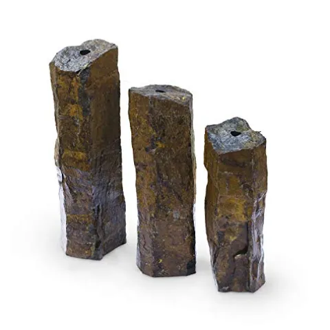 Aquascape Mongolian Basalt Stone Fountain Columns Set of 3 Natural