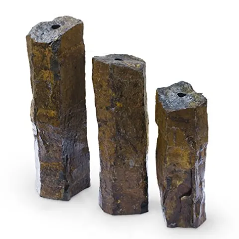 Aquascape Mongolian Basalt Stone Fountain Columns Set of 3 Natural