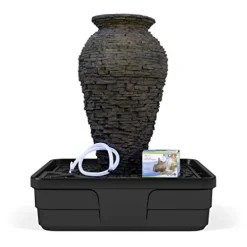 Aquascape Stacked Slate Urn Landscape Fountain Kit Medium Dark Gray