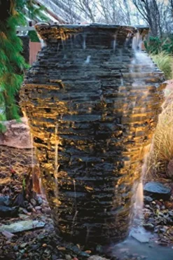 Aquascape Stacked Slate Urn Landscape Fountain Kit Medium Dark Gray