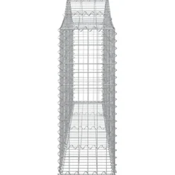 Arched Gabion Baskets 4 Pcs Galvanized Iron White Black Other