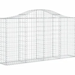 Arched Gabion Baskets 4 pcs Galvanized Iron White Black Other