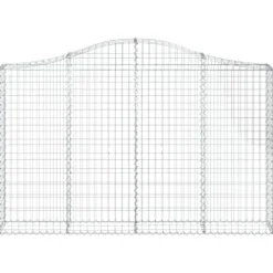 Arched Gabion Baskets 2 pcs 78.7″x11.8″x47.2″/55.1″ Galvanized Iron White Black Other